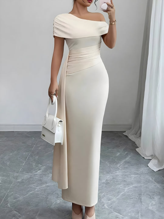 Liora — One-Shoulder Ruched Maxi Dress